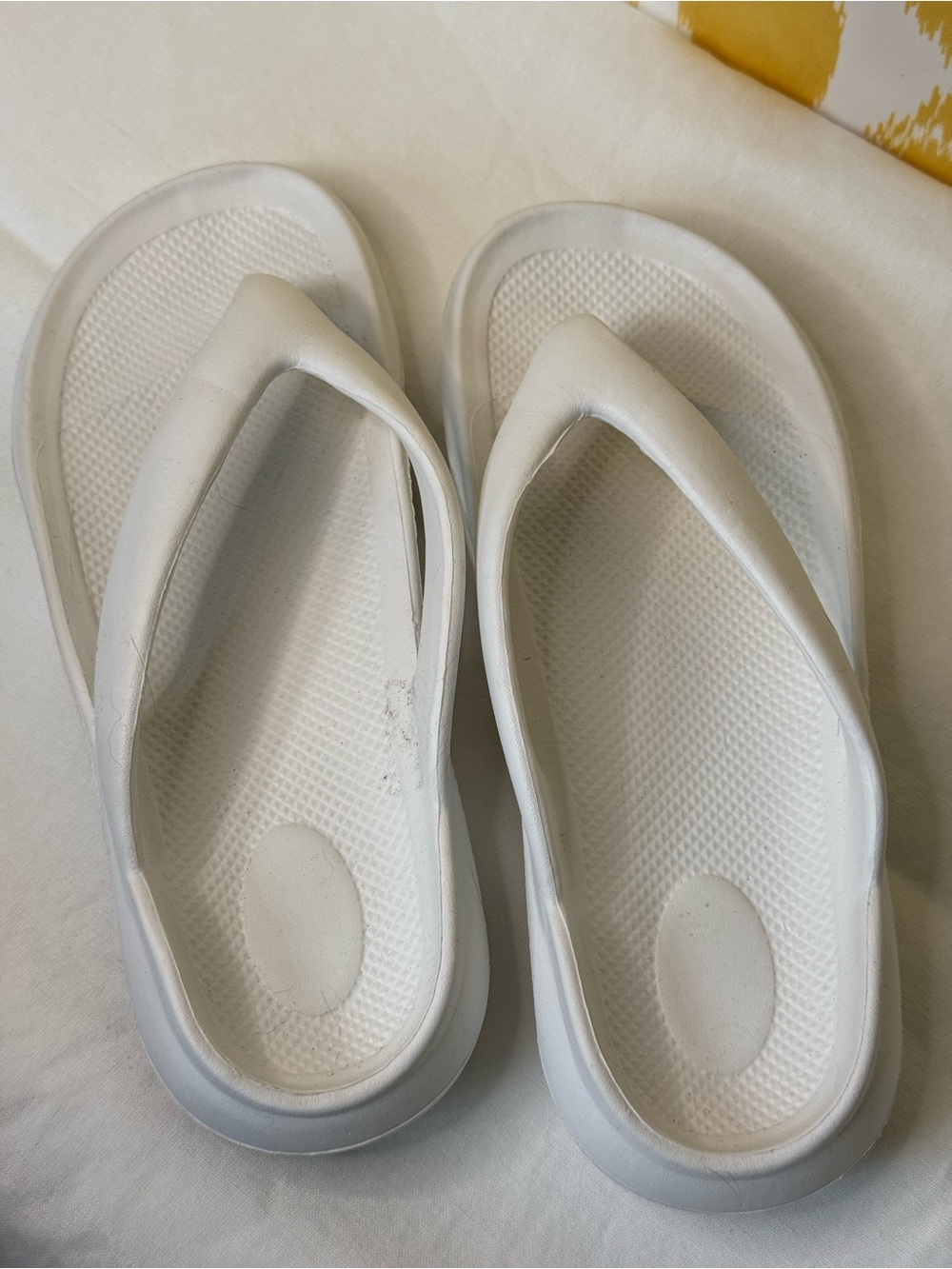White Foam Flip Flop Sandals